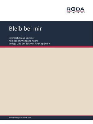 cover image of Bleib bei mir